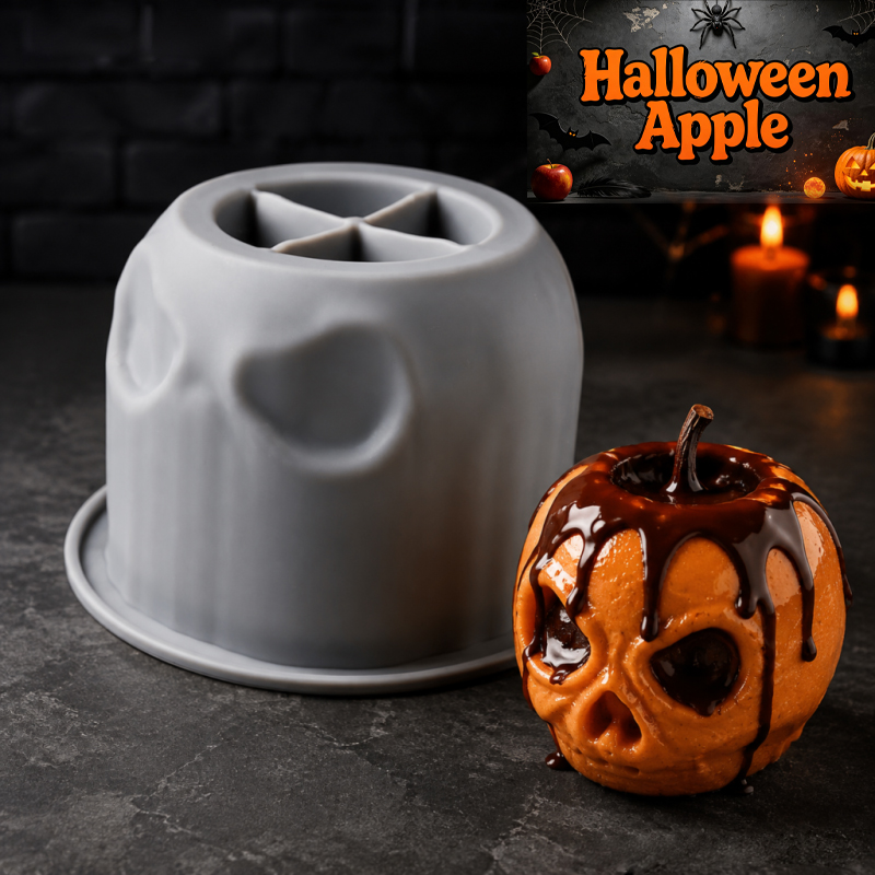 Eco Soap - Halloween skull apple silicone mold, creative