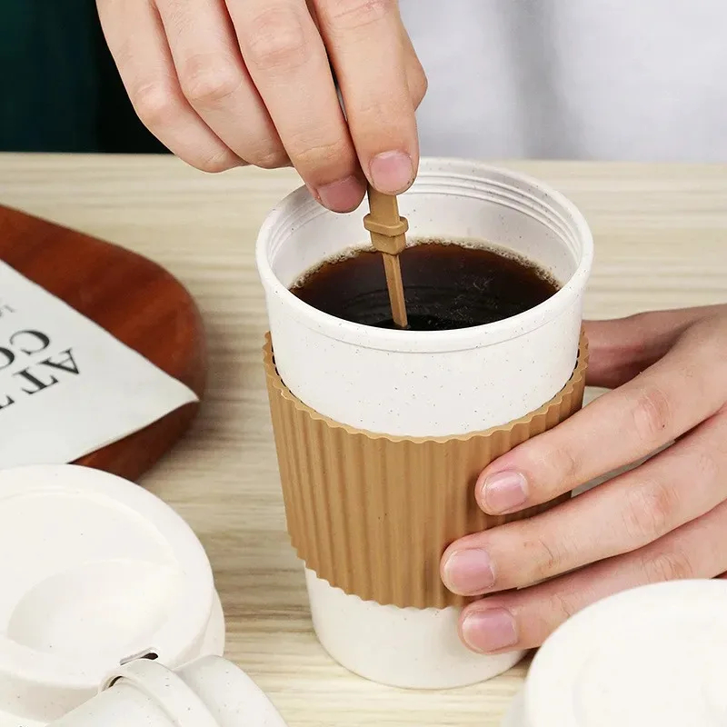 450ML Coffee Cups With Lids Wh - огляд і ціна Reusable Straw