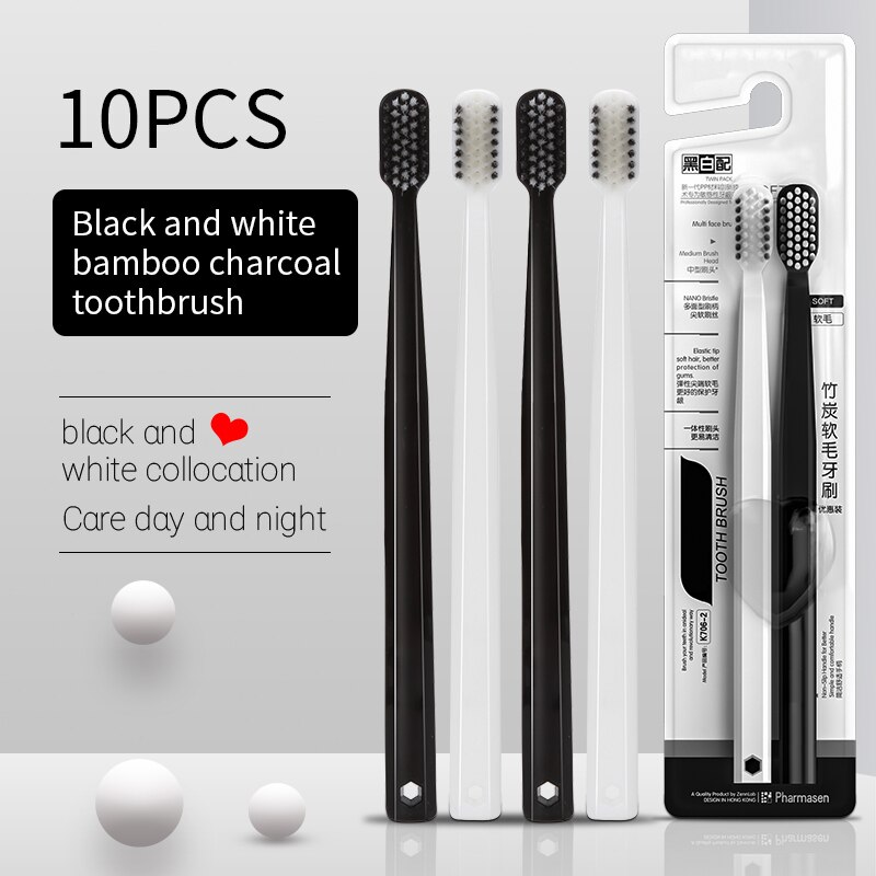 10PC Bamboo Charcoal Brush Sil - огляд і ціна Bamboo Toothbrush