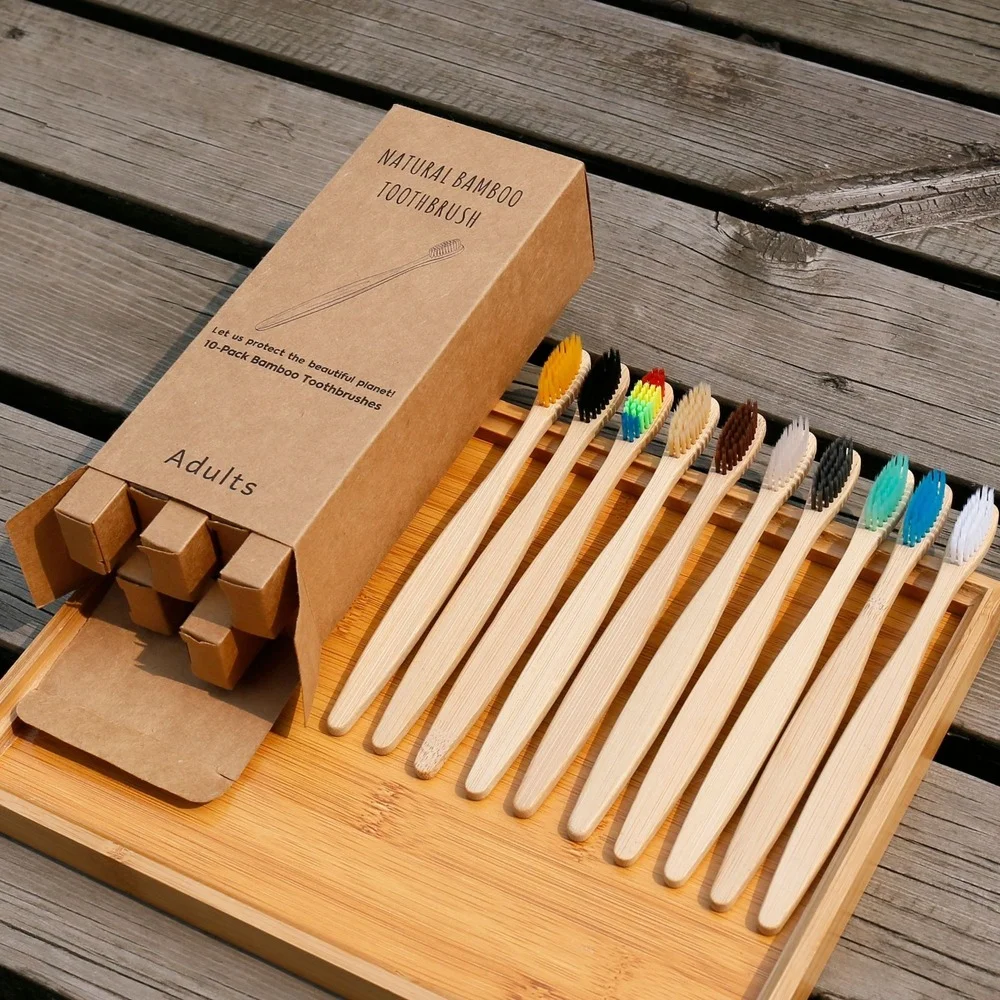 10PCS Colorful Toothbrush Natu - огляд і ціна Bamboo Toothbrush