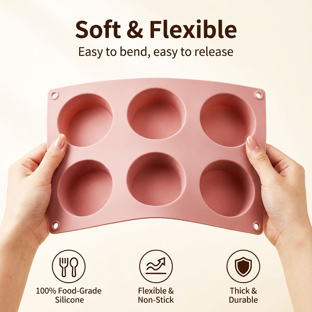 6 Cavity Silicone Round Cake M - огляд і ціна Eco Soap