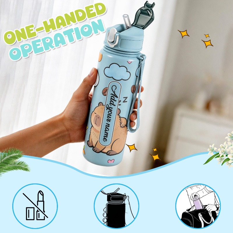 750ml Custom Name Cute Capybar - огляд і ціна Reusable Straw