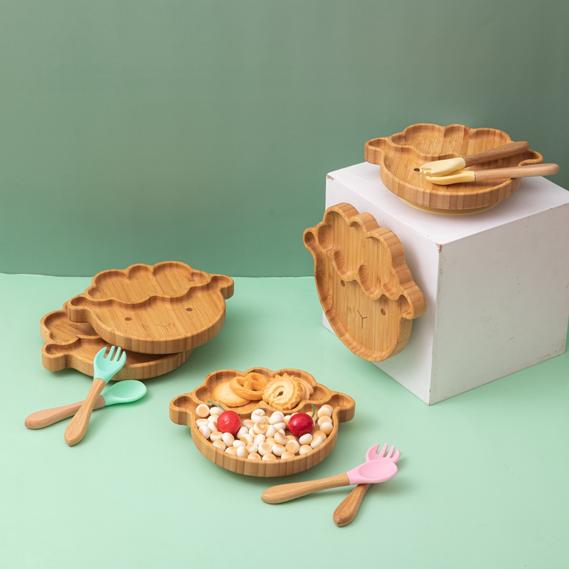 4pcs Children's Tableware Suct - огляд і ціна Bamboo Cutlery