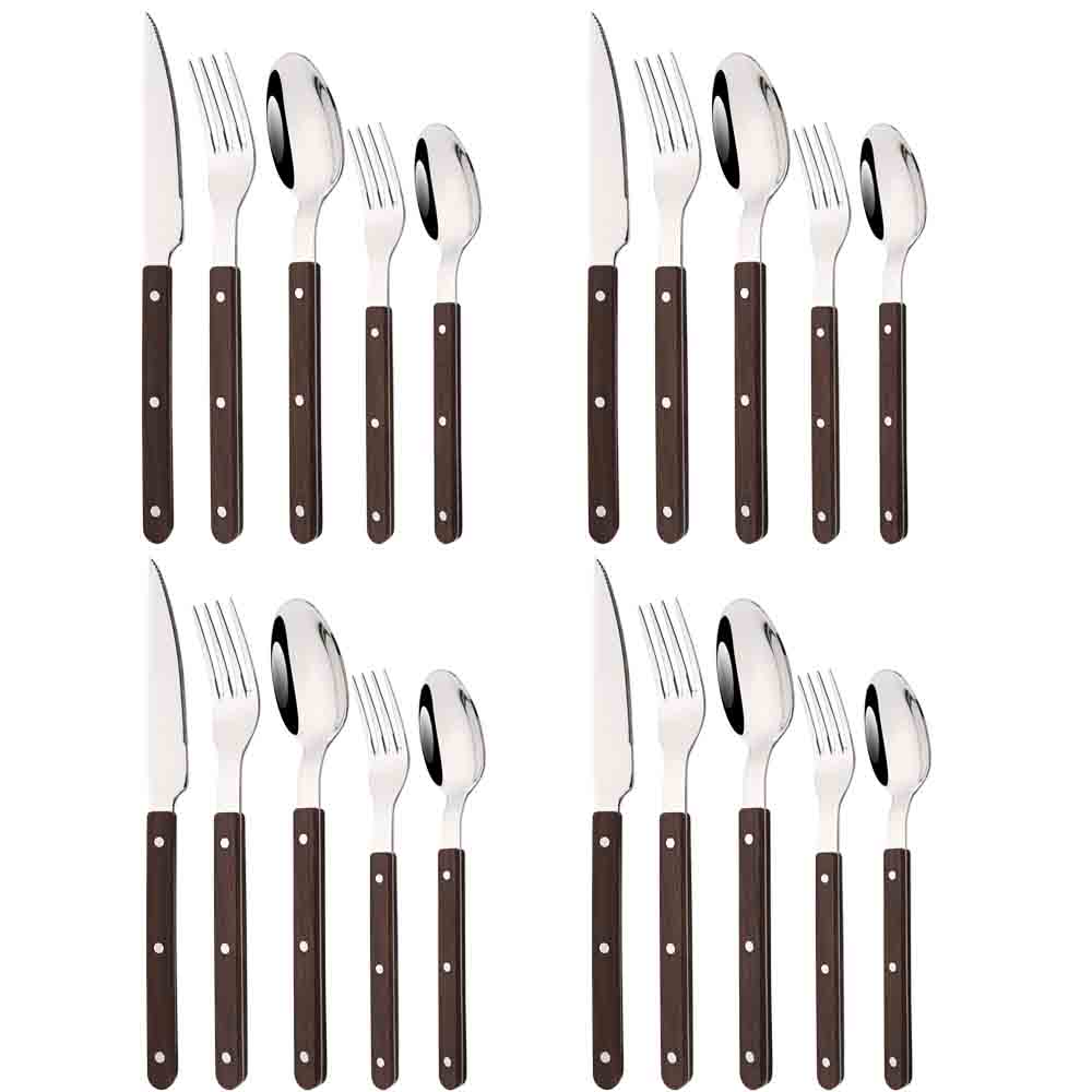 5/20Pcs Imitative Wood Silver  - огляд і ціна Bamboo Cutlery