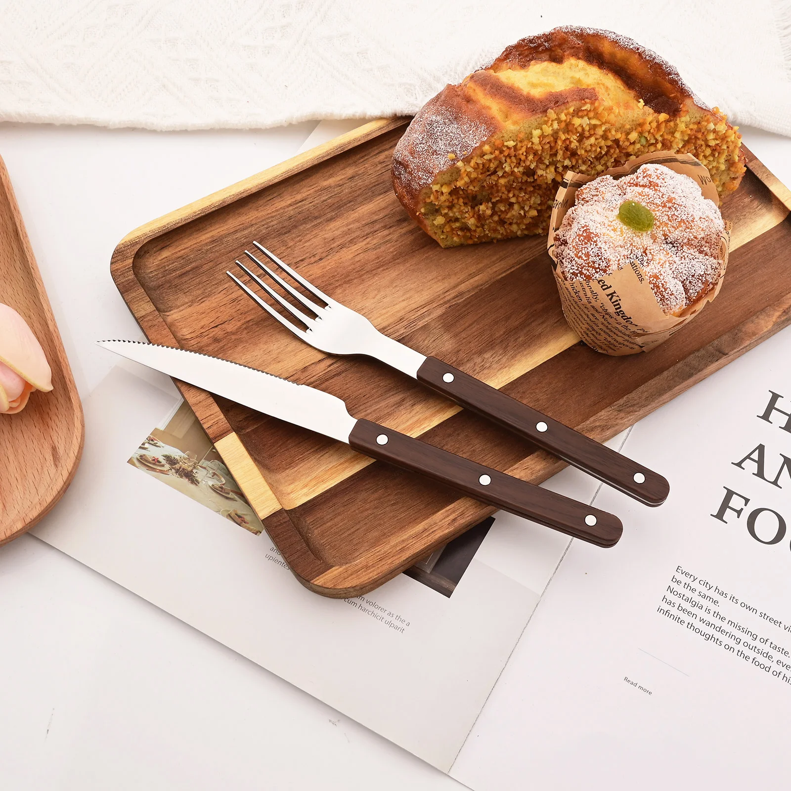 5/20Pcs Imitative Wood Silver  - огляд і ціна Bamboo Cutlery